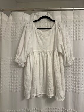 Free People FP Beach Dress/Coverup- White Textured